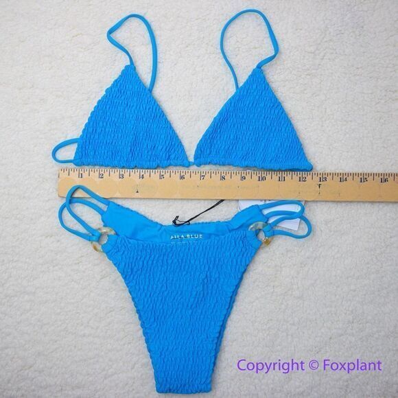 New Set! Free People x Aila Blue blue bikini, top size S, bottom size M - Picture 4 of 14